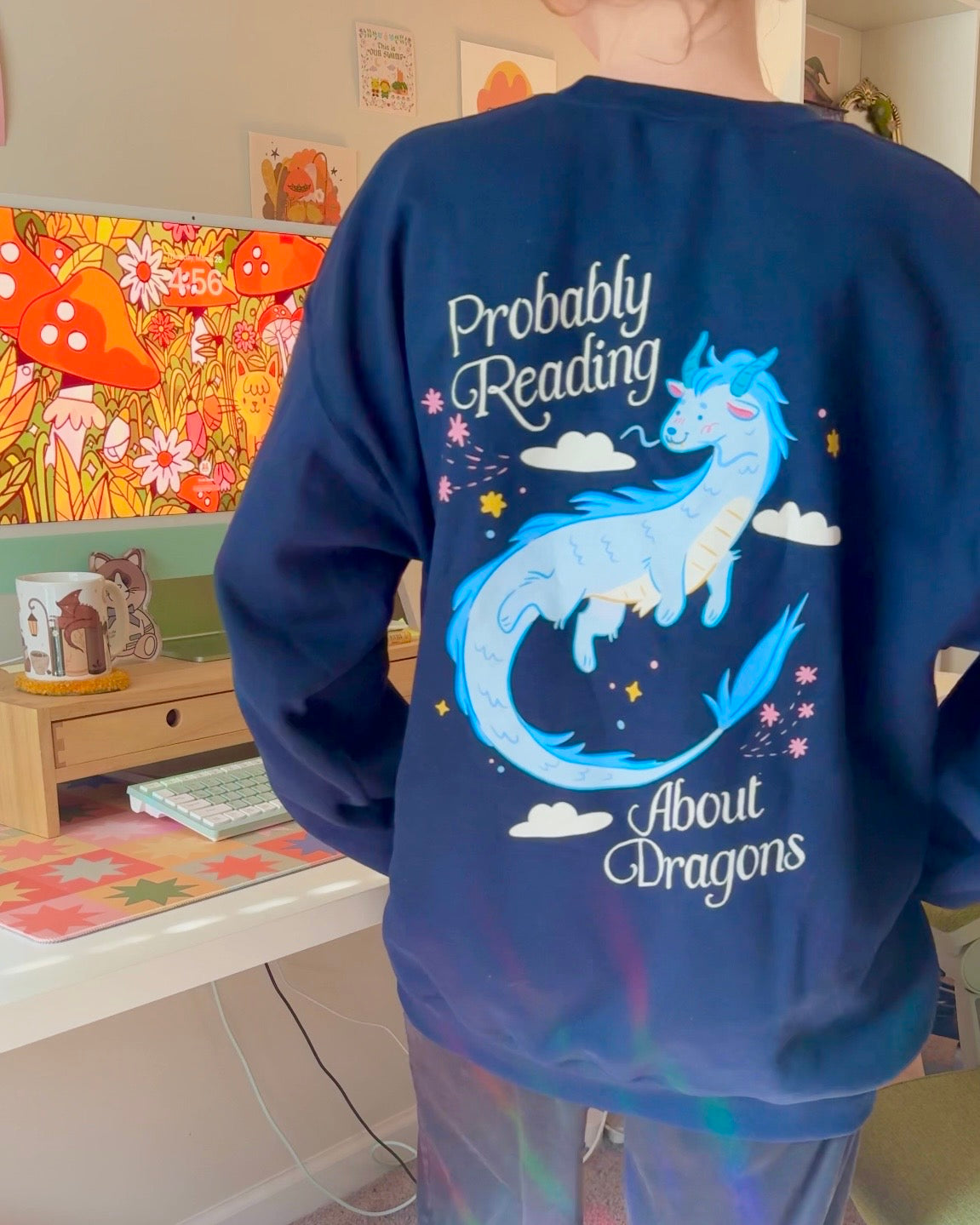 Probably Reading About Dragons Crewneck Sweatshirt