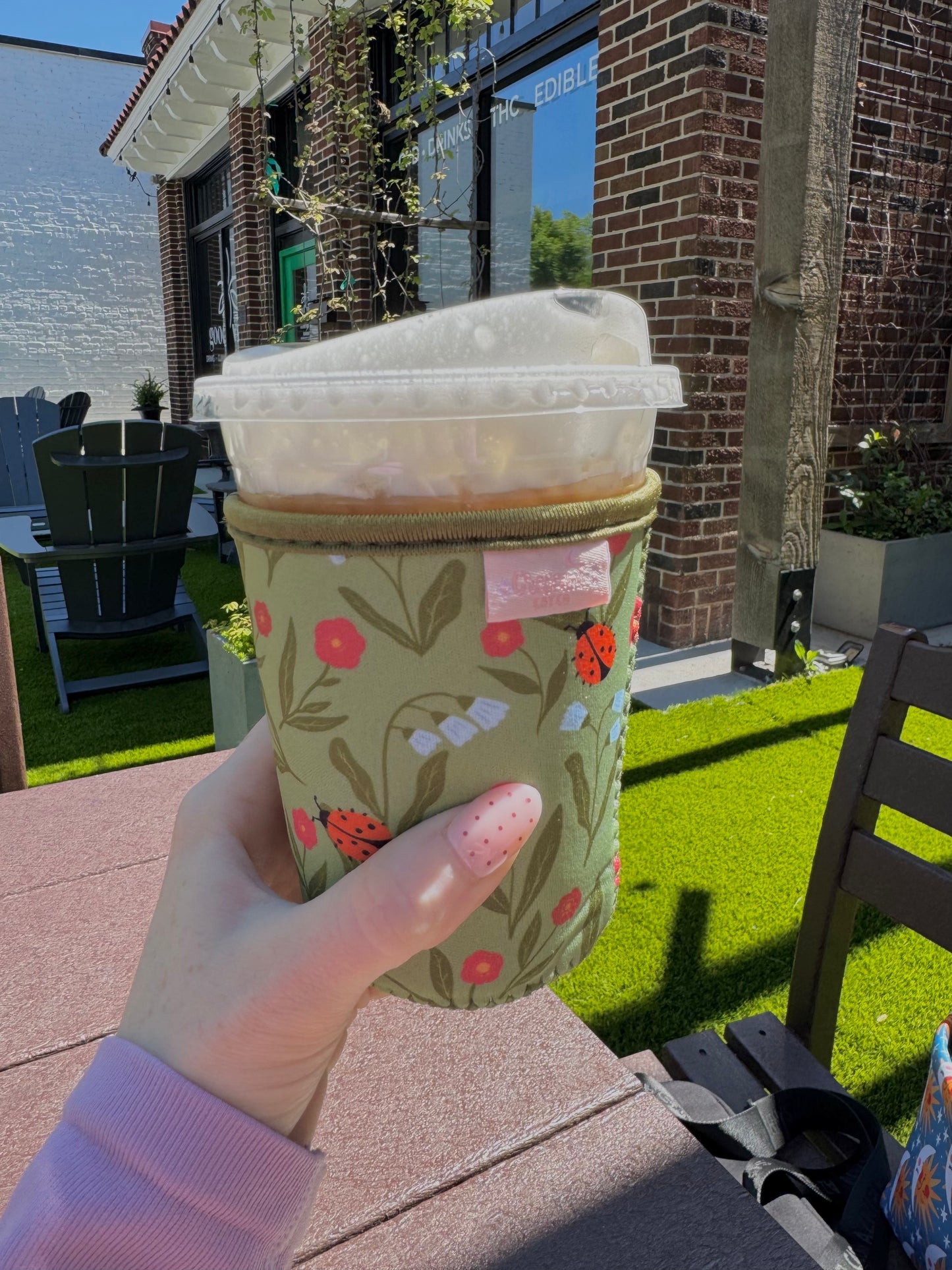 Lady Bug Garden Iced Coffee Sleeve