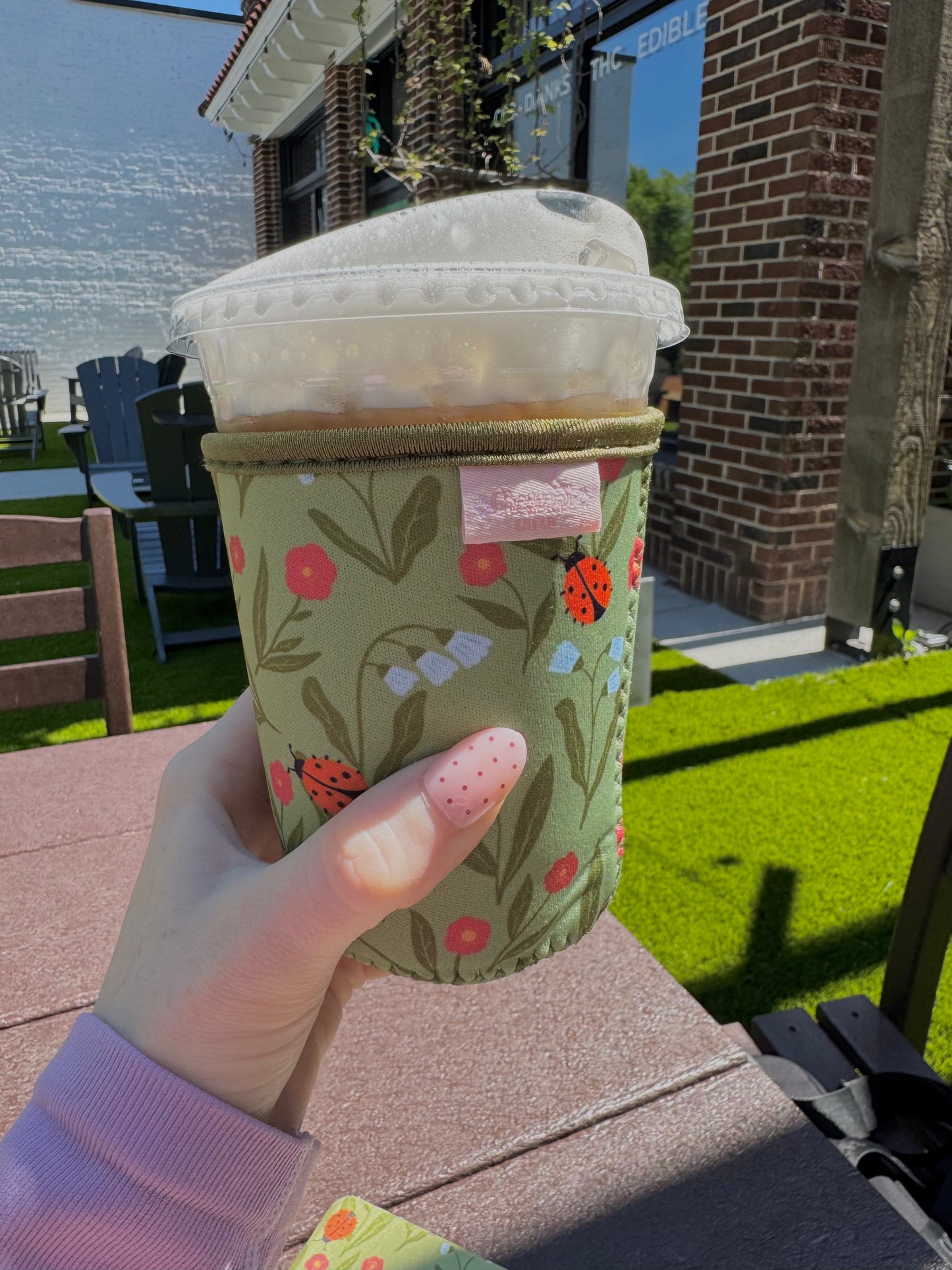 Lady Bug Garden Iced Coffee Sleeve