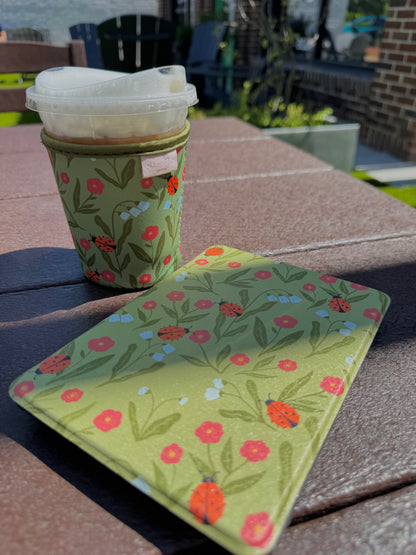 Lady Bug Garden Iced Coffee Sleeve