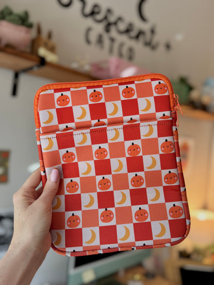 Pumpkin Cuties Book & Kindle Pouch, Zipper and front Pocket ( Medium)
