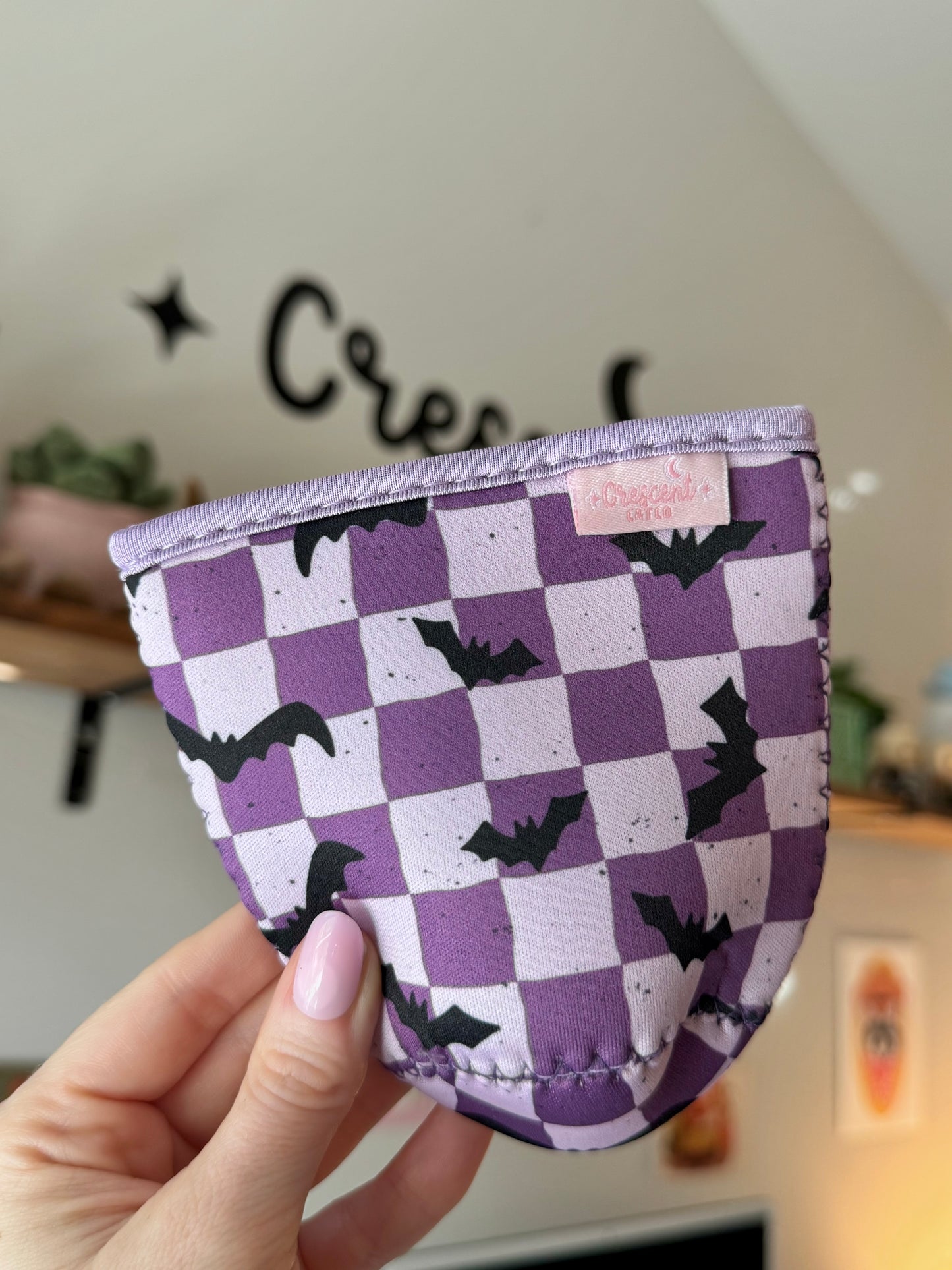 Its freakin bats checkered Iced Coffee Sleeve