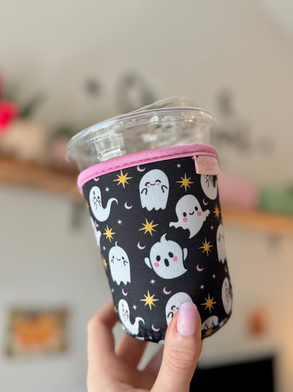 Spooky Cute Ghostie Iced Coffee Sleeve