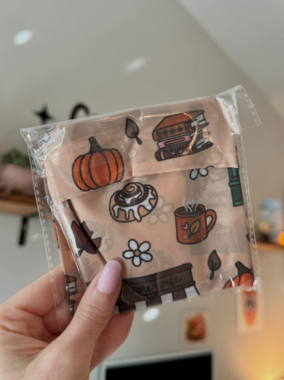 Cozy Cinnamon Roll Bookshop Reusable Shopping Bag, Fold Up Pouch