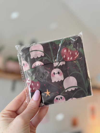 Ghosts & Strawberries Spooky cute Reusable Shopping Bag, Fold Up Pouch