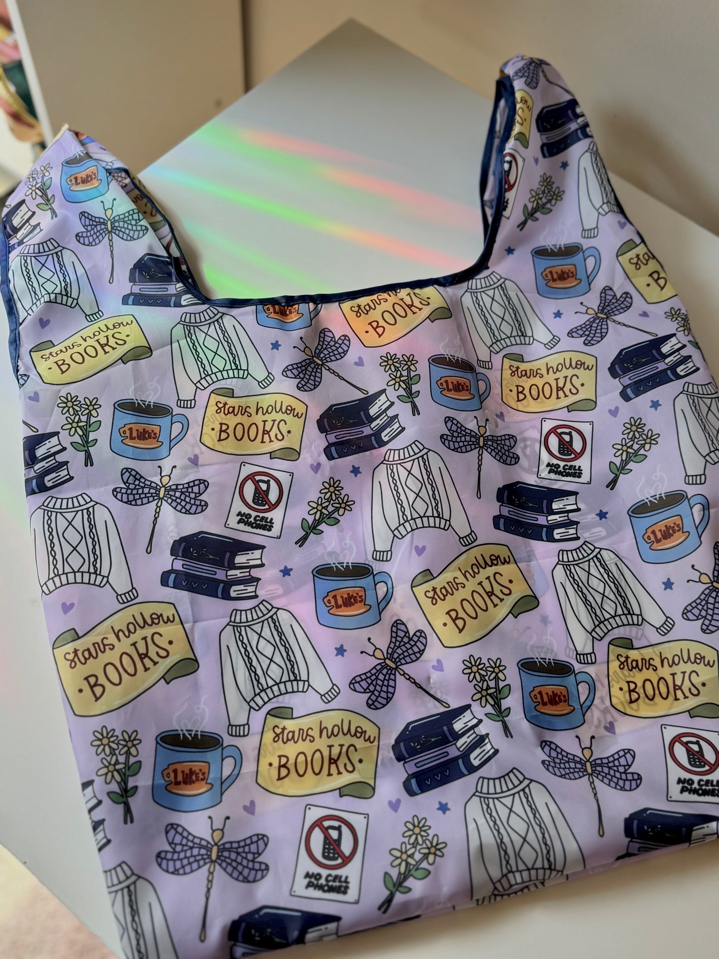 Stars Hollow Reusable Shopping Bag, Fold Up Pouch