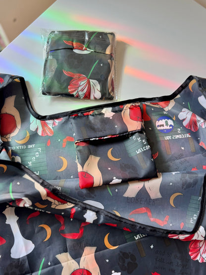 Vampire Sage Bookish Reusable Shopping Bag, Fold Up Pouch