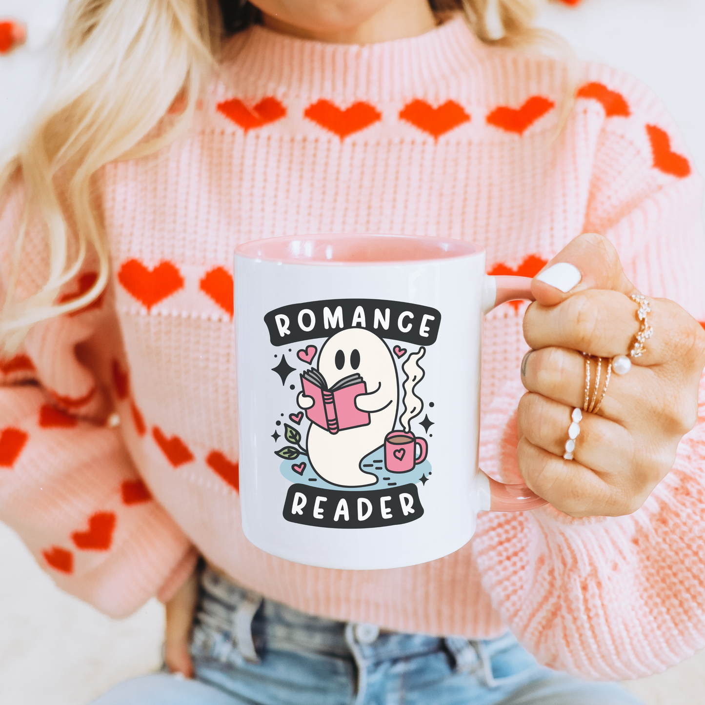 Romance Reader Spooky Cute Ghostie Mug