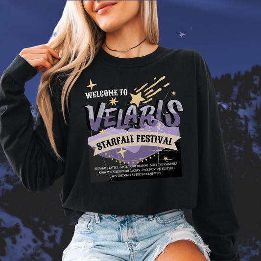 Velaris Starfall Festival LONG SLEEVE T-Shirt | Officially Licensed ACOTAR Merch