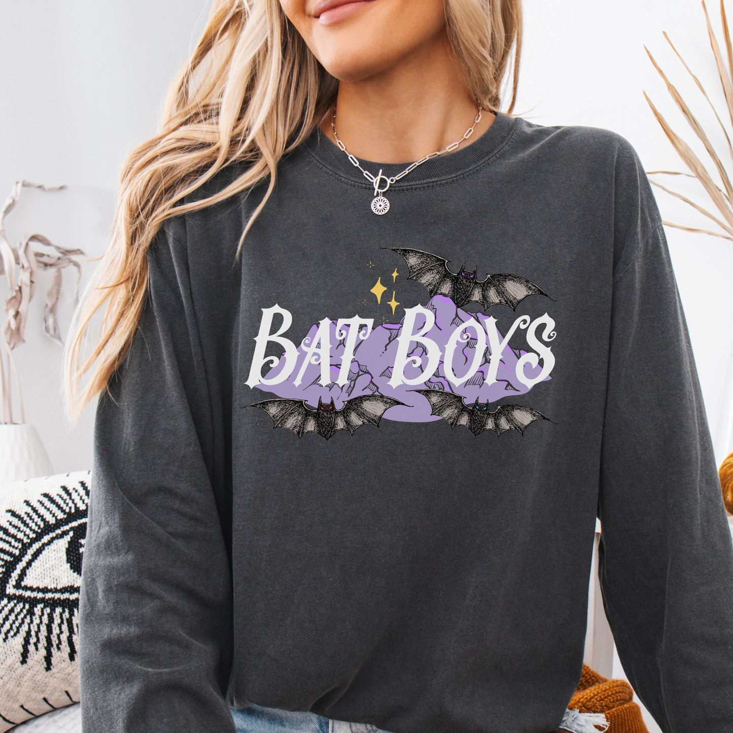 Bat Boys ACOTAR LONG SLEEVE comfort color T-Shirt | Officially Licensed SJM Merch