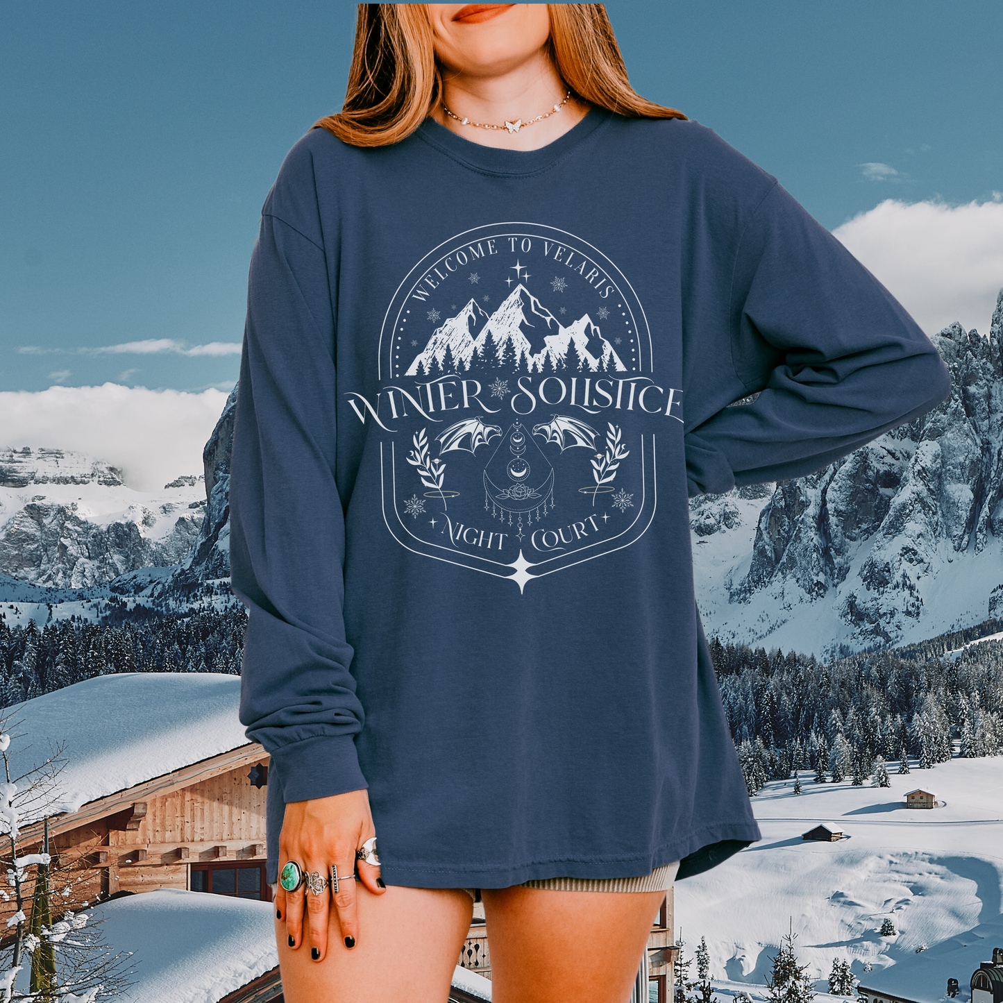 Winter Solstice ACOTAR LONG SLEEVE T-Shirt | SJM Christmas Merch