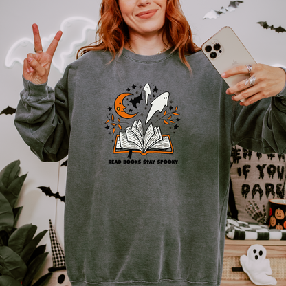 Read Books Stay Spooky Bookish Halloween Crewneck
