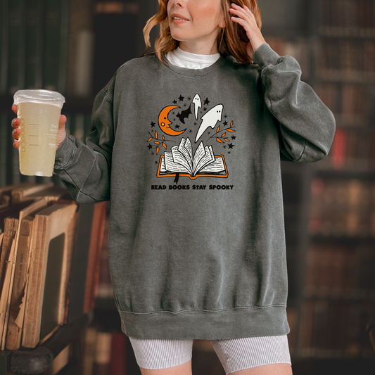 Read Books Stay Spooky Bookish Halloween Crewneck