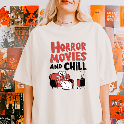 Horror Movies and Chill Halloween Lover Tshirt