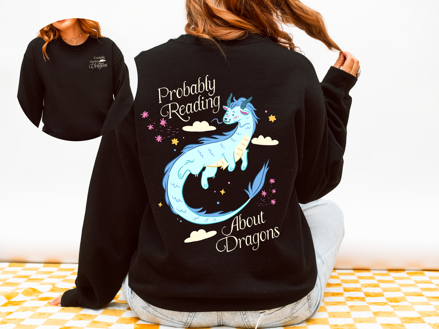 Probably Reading About Dragons Crewneck Sweatshirt