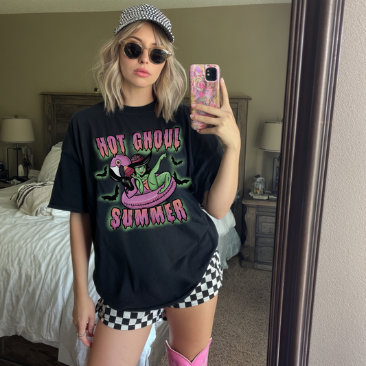 Summerween Hot Ghoul Summer Tshirt, Spooky Lover Shirt, Halloween Forever, Retro Spooky Cute, Zombie Girl