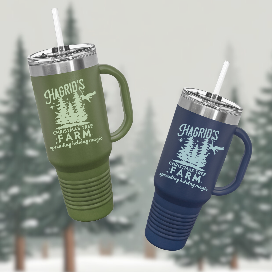 Hagrids Christmas Tree Fam Insulated Tumbler | 40 oz Bookish Holiday Cup