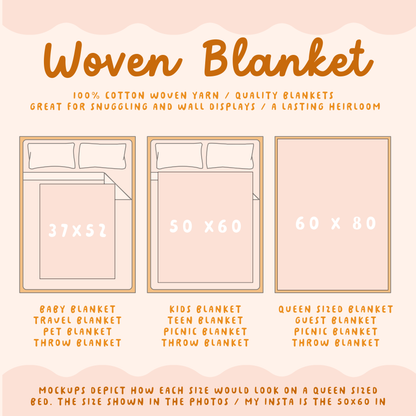 Woven Blanket - Emotionally Attached to Fictional Dragons, Fantasy Reader Room Decor
