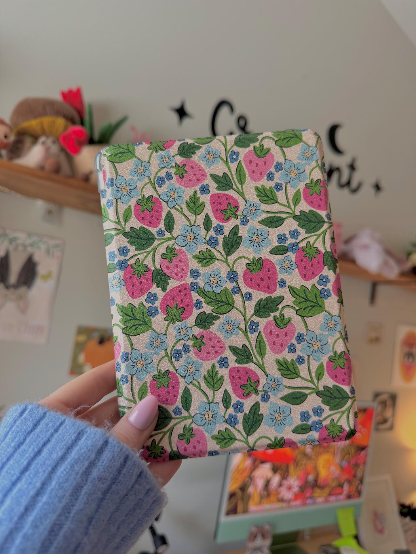 Kindle Case with Clear Back, E-Reader Accessoires, Bookish Gifts, Cute Kindle Case with Hand Strap
