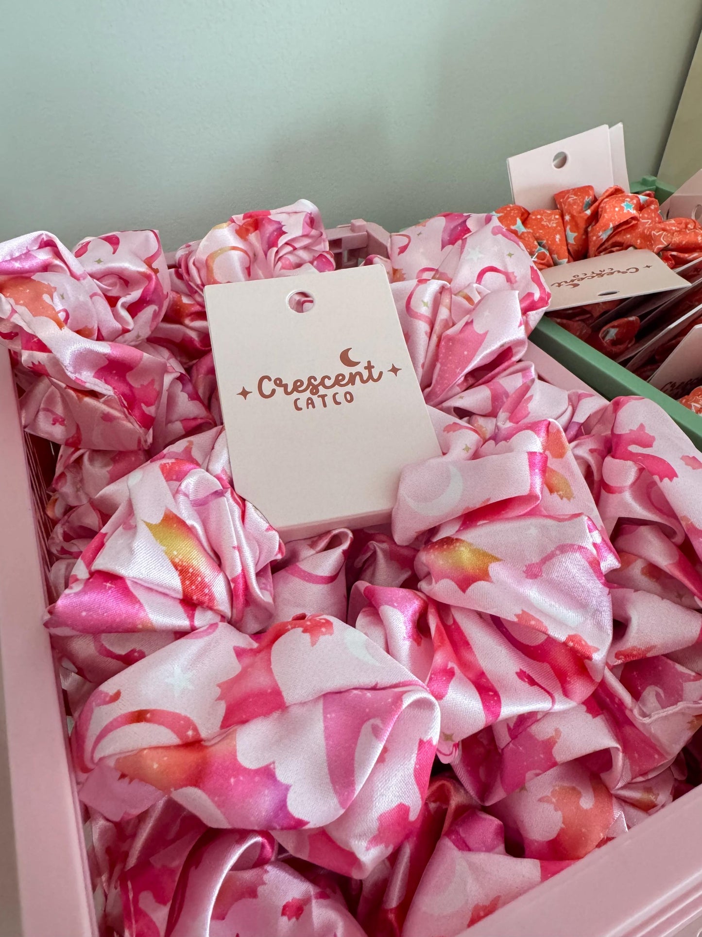 Fantasy Reader Pink Dragon Rider Satin Scrunchie, Bookish Hair Accessories, Bookworm Gift Shop, Reader Christmas Stocker Stuffer