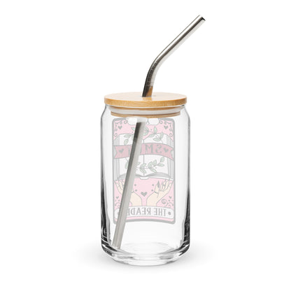 Smut Reader Tarot Iced Coffee Glass with Lid and Straw