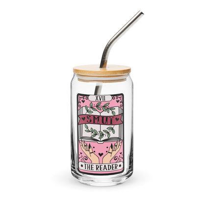 Smut Reader Tarot Iced Coffee Glass with Lid and Straw