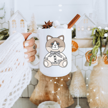 Benji Cardigan Cat Mug
