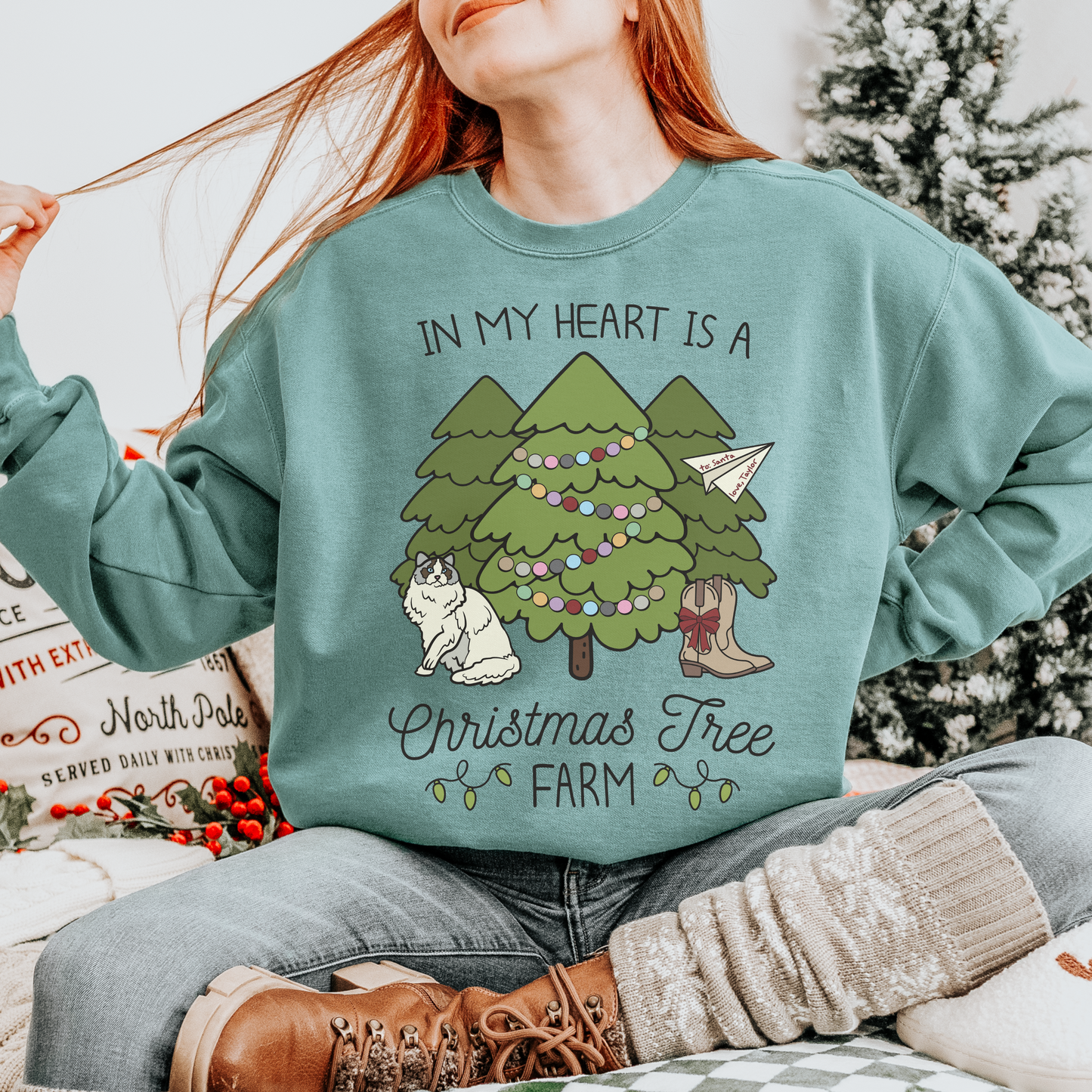 Christmas Tree Farm Holiday Crewneck, Taylor Christmas Sweatshirt, Taylor Fan Gifts, Holiday Party Outfit