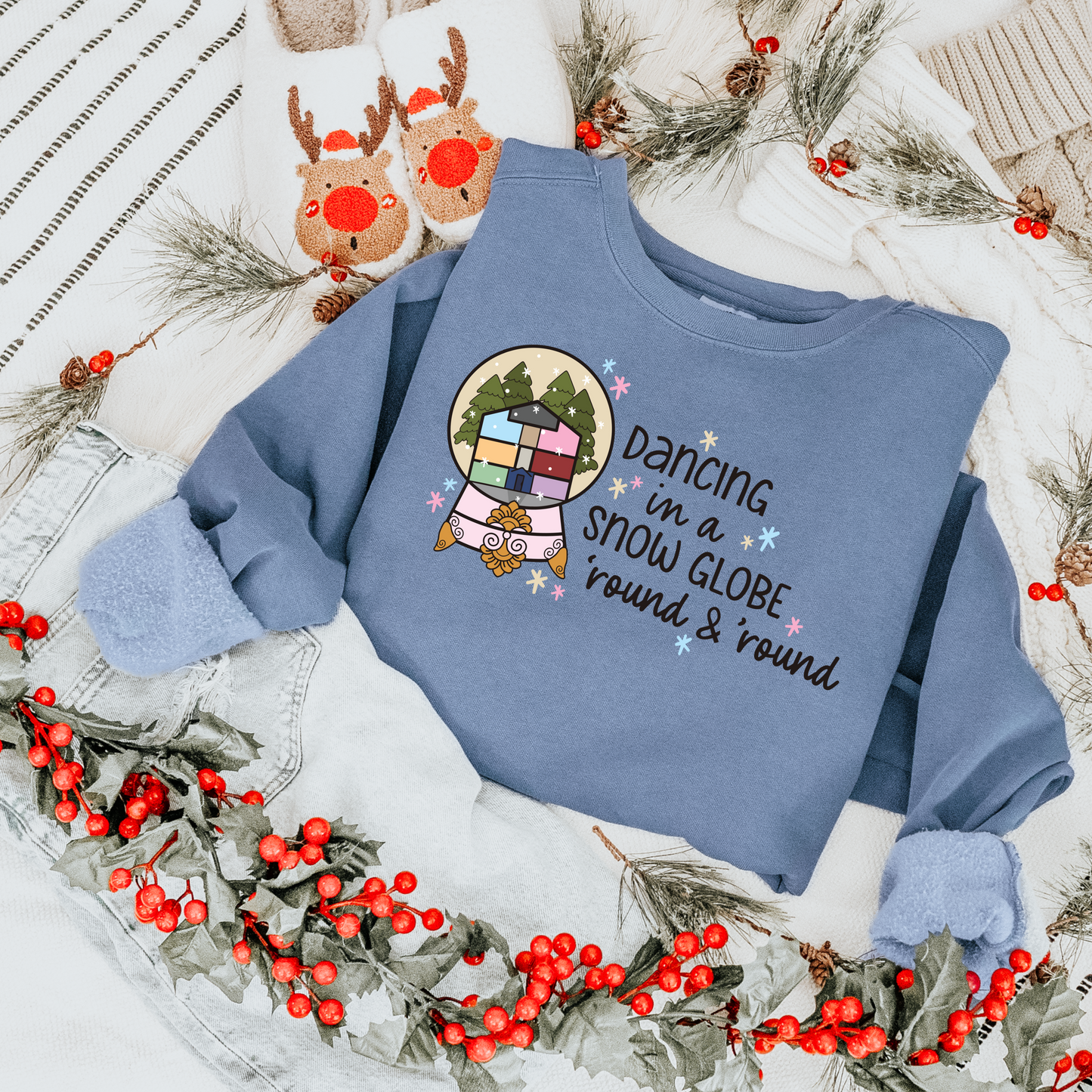 Lover Christmas Snow globe Sweatshirt, Taylor Holiday Merch, Gift for Taylor Fan, Christmas Party Outfit