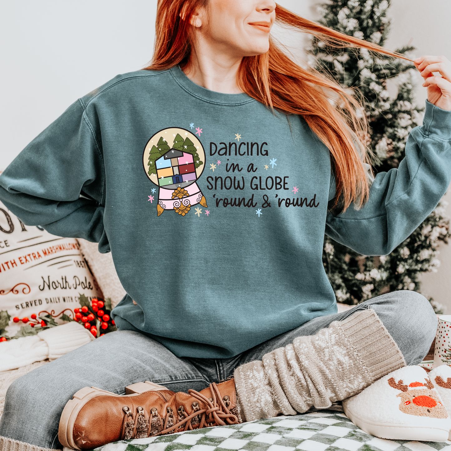 Lover Christmas Snow globe Sweatshirt, Taylor Holiday Merch, Gift for Taylor Fan, Christmas Party Outfit