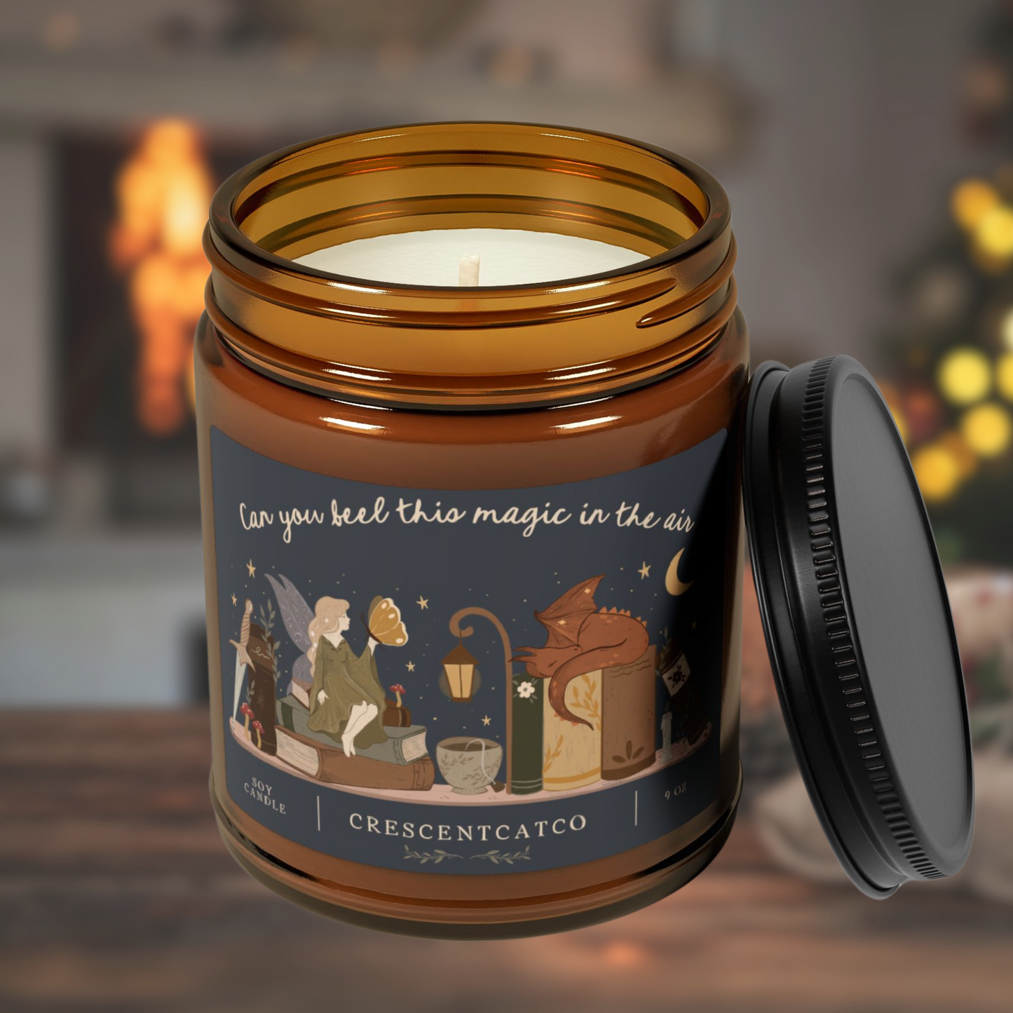 Can You Feel This Magic In The Air Fantasy Lover Candle | Magical Fairy and Dragon Bookish Candle