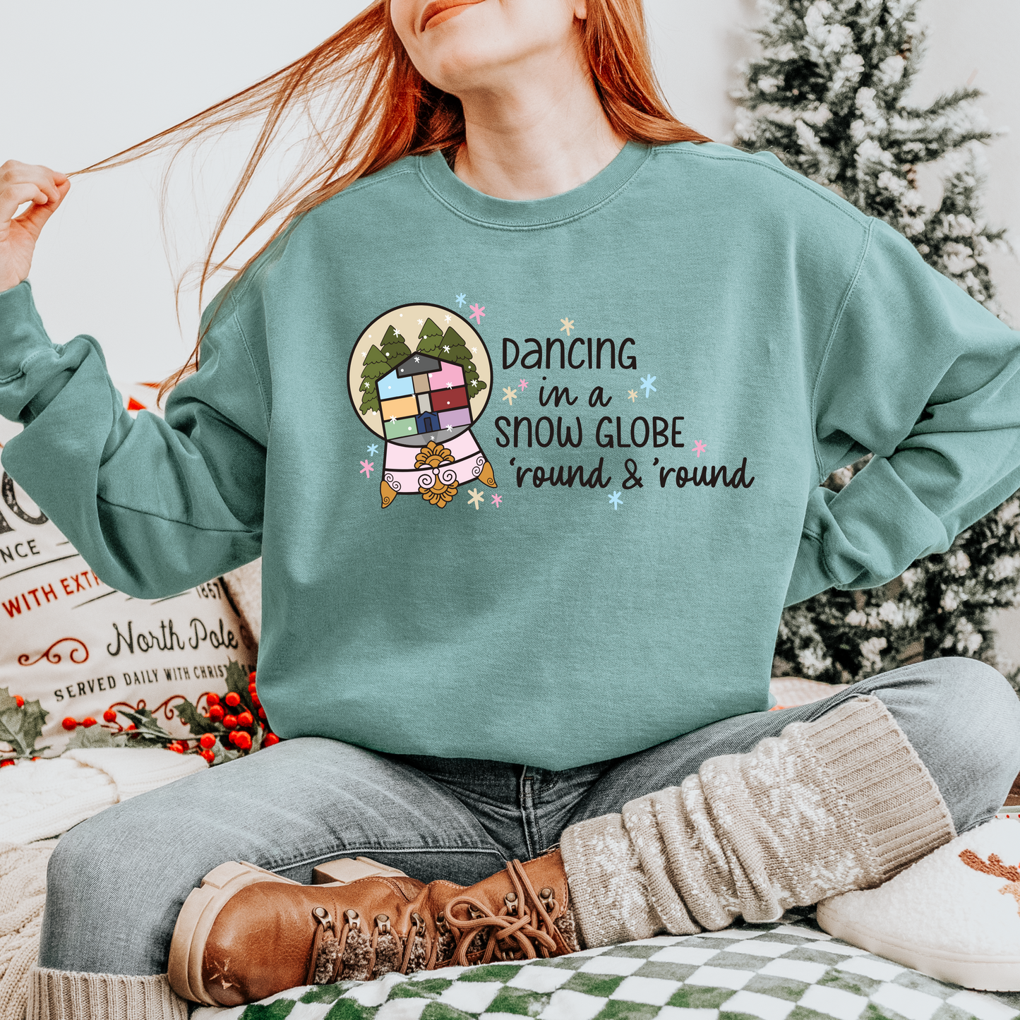 Lover Christmas Snow globe Sweatshirt, Taylor Holiday Merch, Gift for Taylor Fan, Christmas Party Outfit