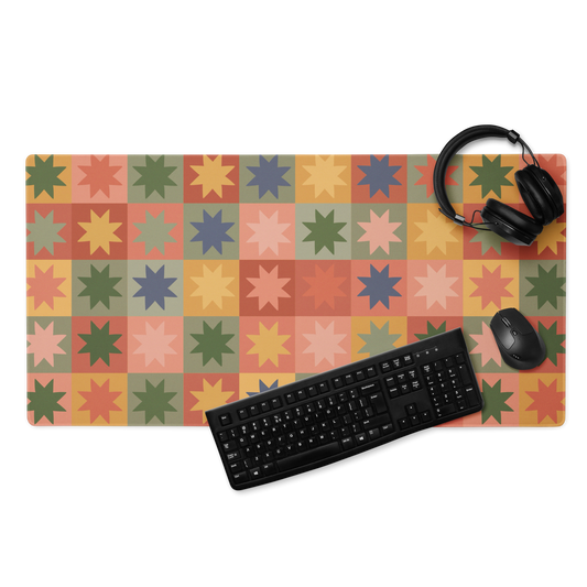 Quilted A Retro Desk Mat, Gaming mouse pad