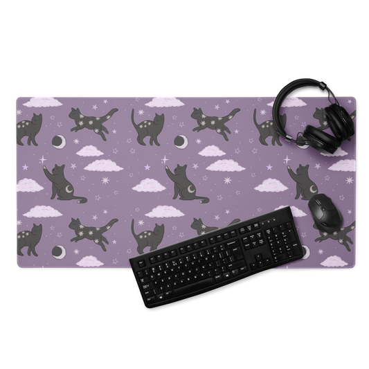 Lunar Cat Celestial Desk Mat, Gaming mouse pad