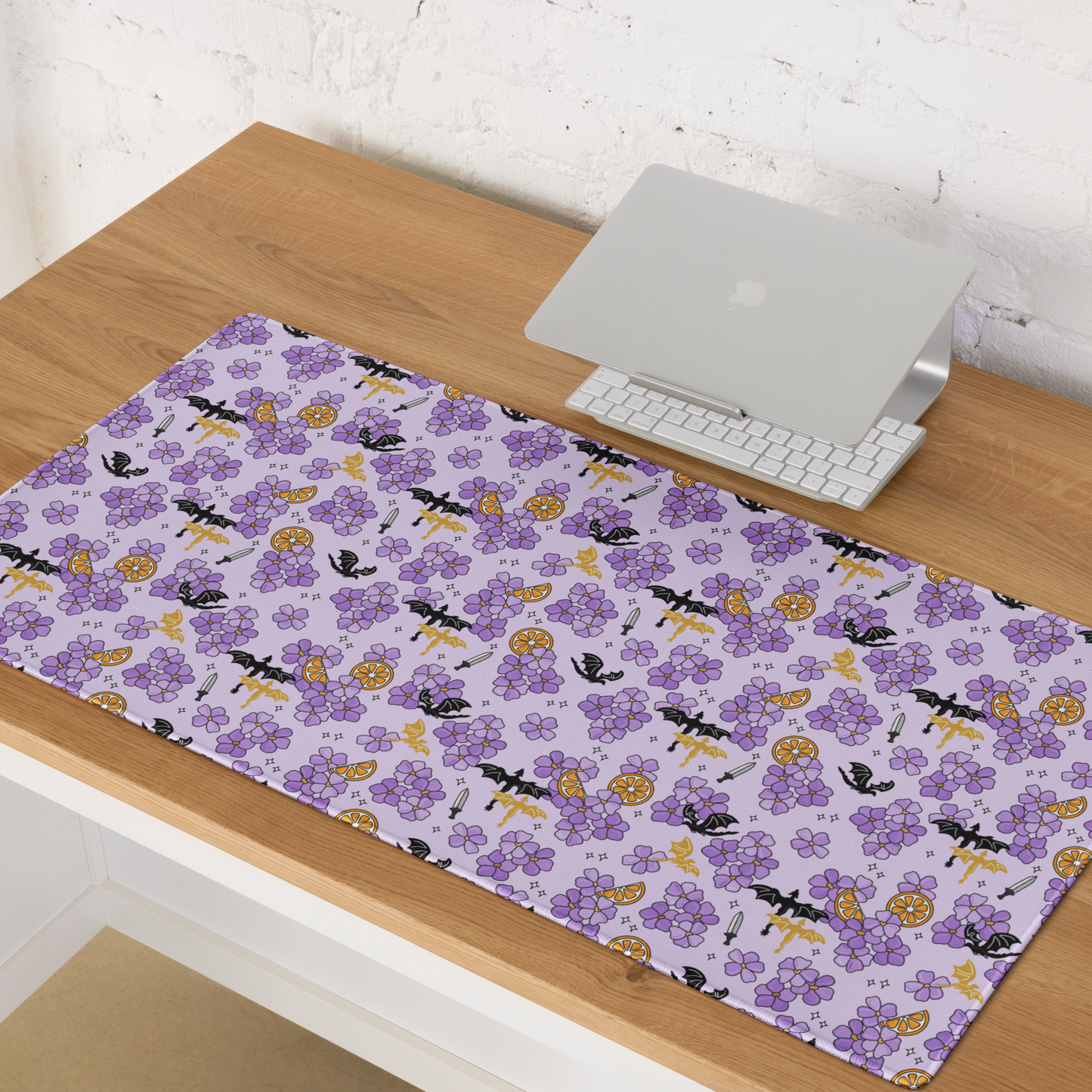 Violet Dragon Rider Gaming Mouse Pad