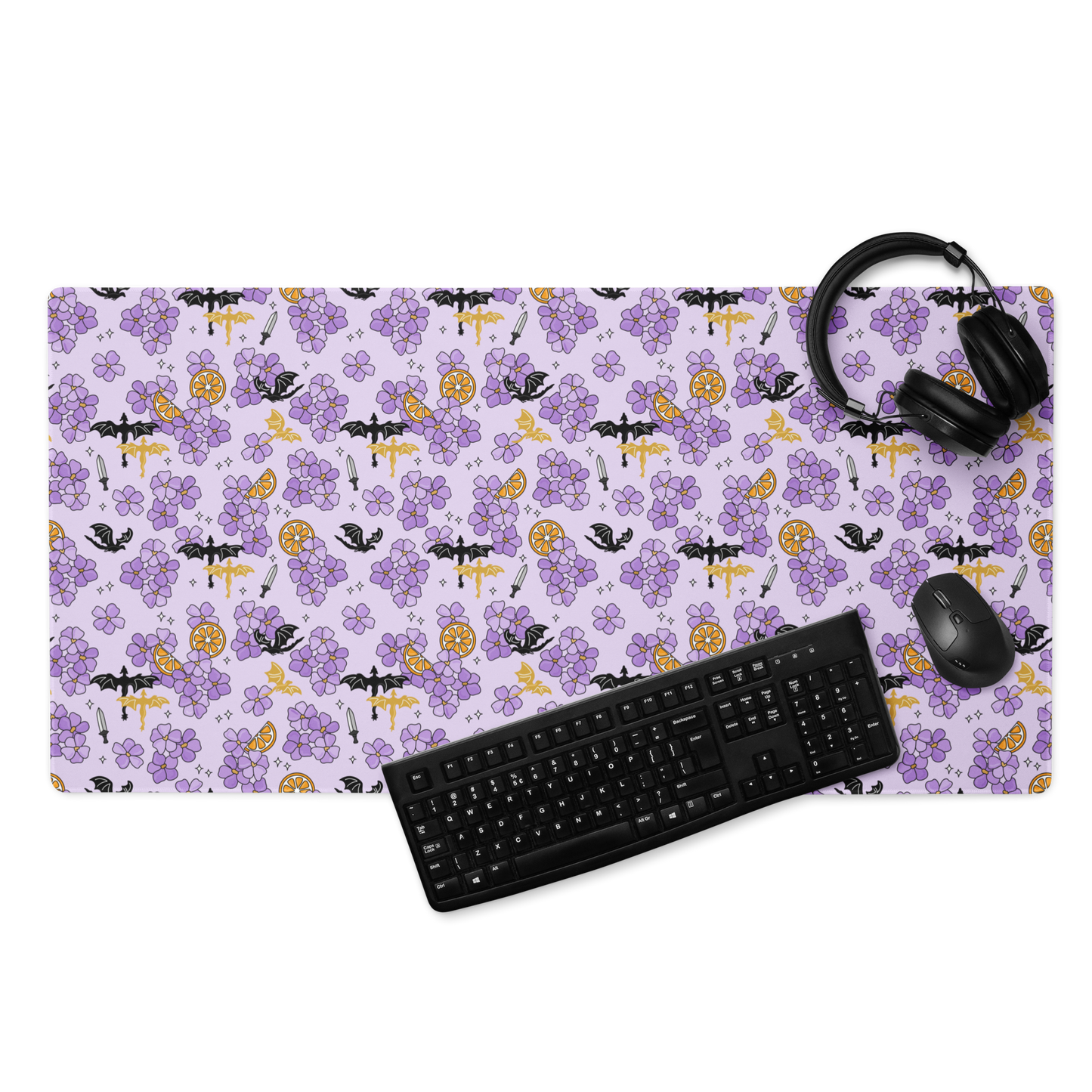 Violet Dragon Rider Gaming Mouse Pad