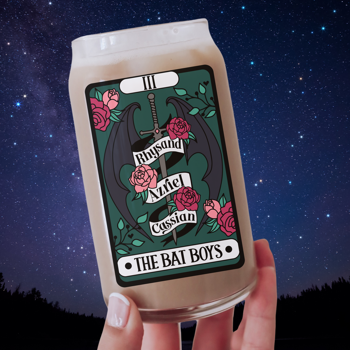 The Bat Boys SJM Bookish Tarot Iced Coffee Glass