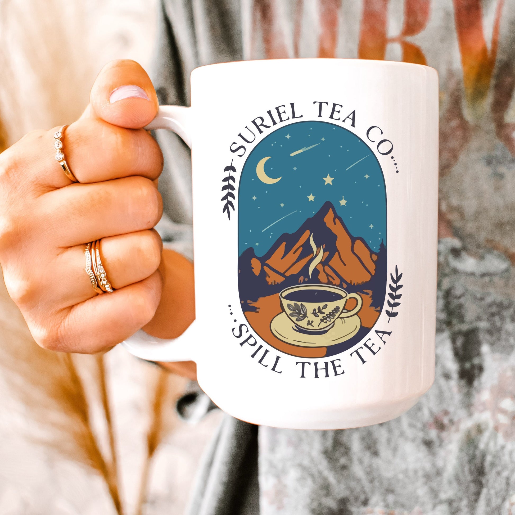 Suriel Tea Co ACOTAR Mug | bookish Coffee Mug | SJM Book lover Gift | Coffee Cup for bookworm | Booktok Bookstagram | Fantasy Era