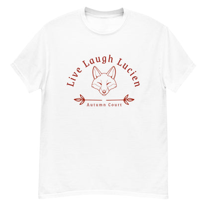 Live Laugh Lucien T Shirt | ACOTAR Merch | SJM Fan Gifts | Autumn Court Fox Boy Fan Club | Subtle Bookish Merch Booktok Bookstagram