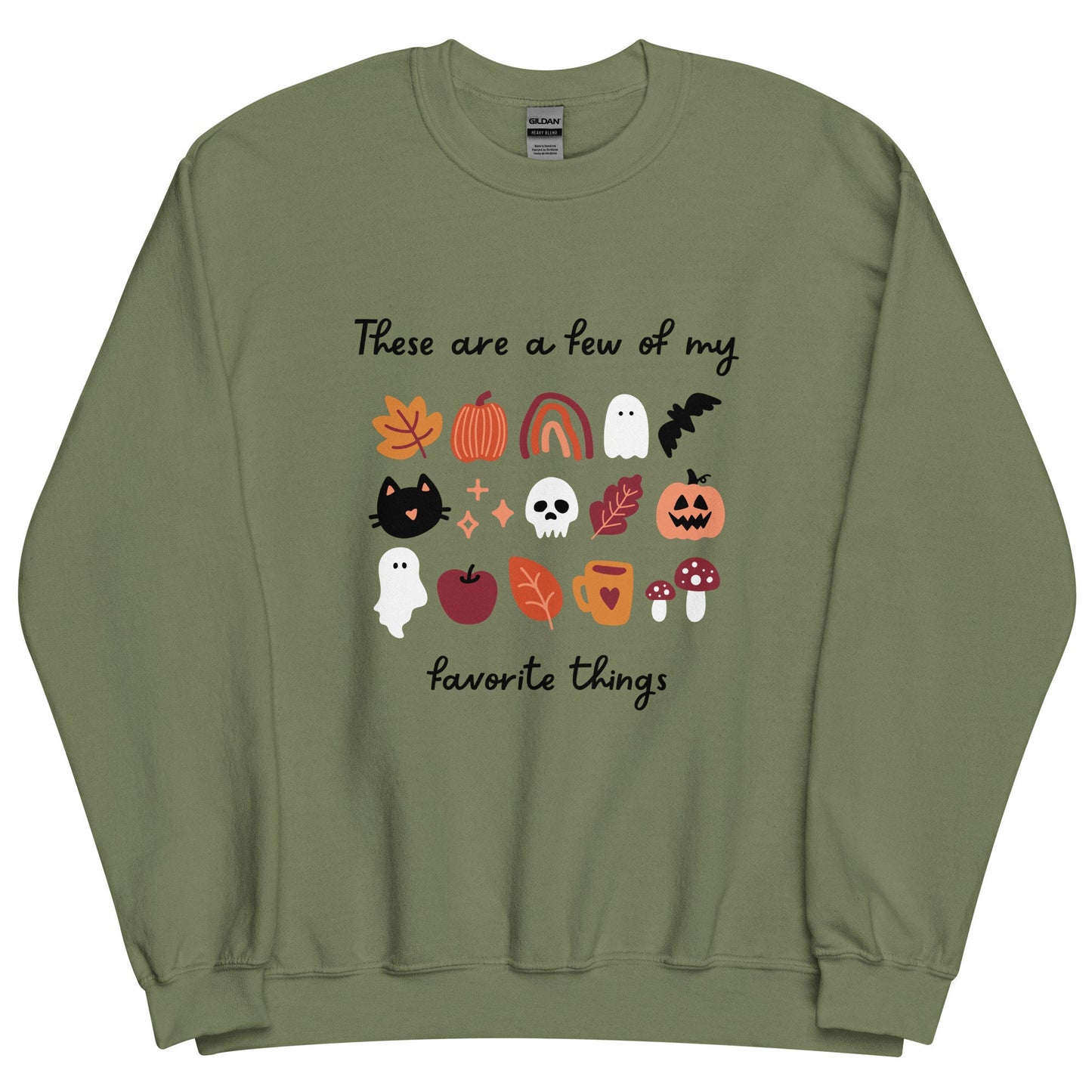 Cozy Autumn Fall Lover Sweatshirt | These are a few of my Favorite Things Crewneck | Spooky Season Halloween Spooky Cute Sweater