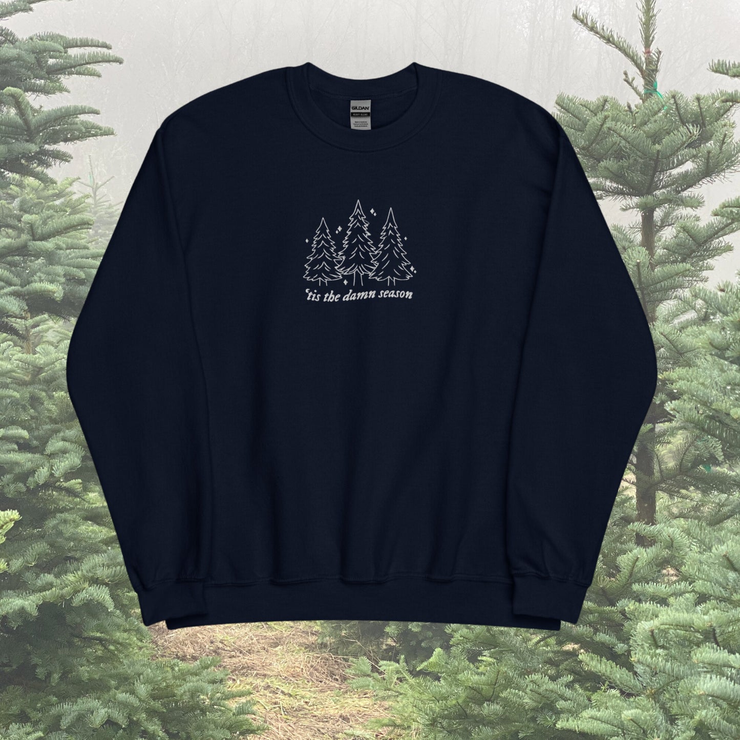 EMBROIDERED Tis the Damn Season Crewneck | Christmas Sweatshirt | Gifts for T.S. Fan | Folklore Evermore Eras Tour Holiday Shirt