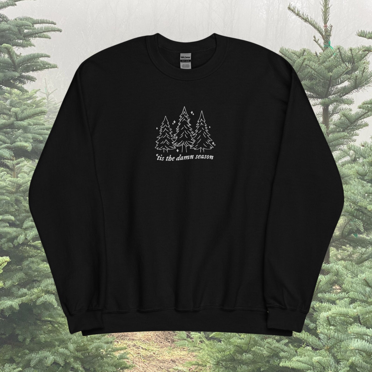 EMBROIDERED Tis the Damn Season Crewneck | Christmas Sweatshirt | Gifts for T.S. Fan | Folklore Evermore Eras Tour Holiday Shirt