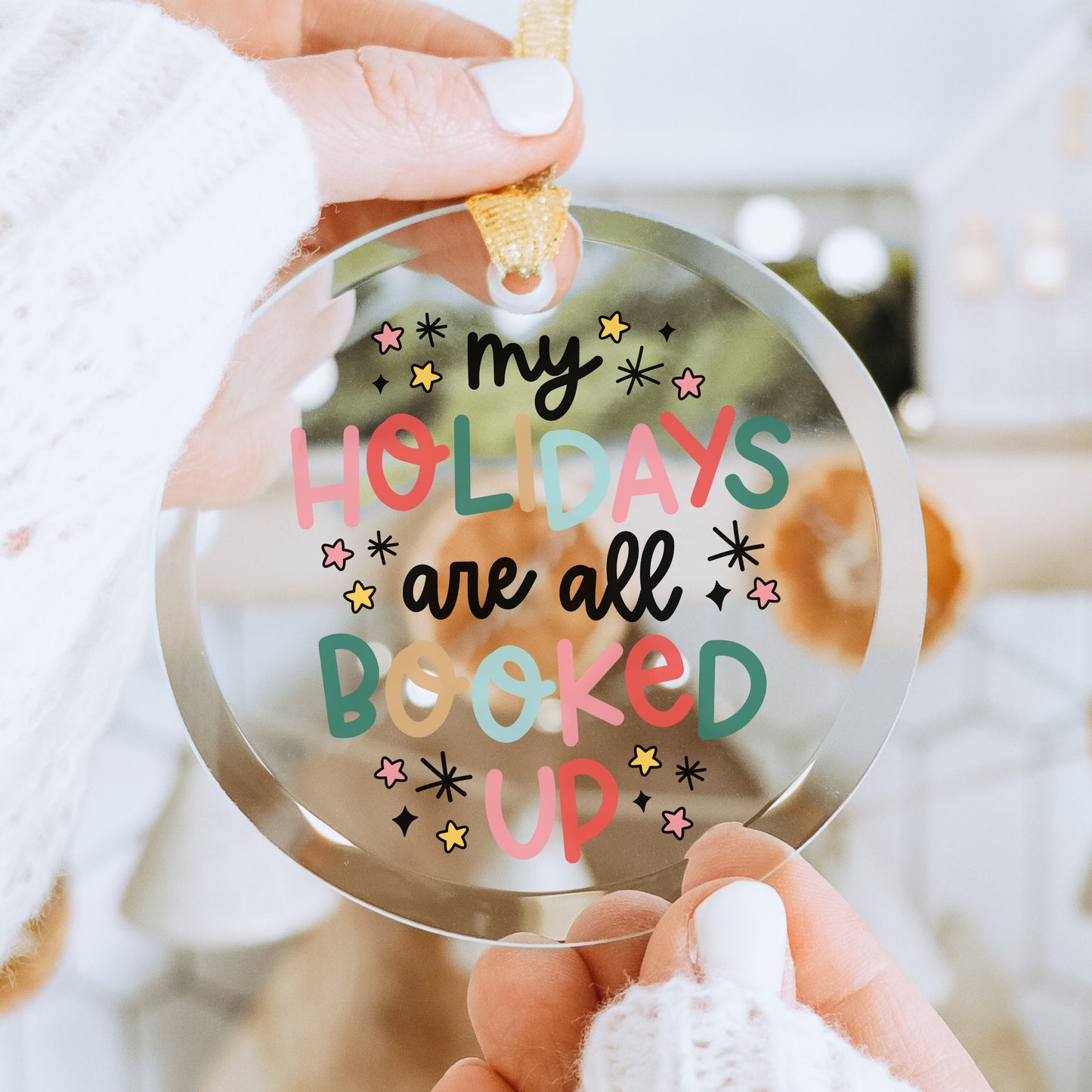 All Booked for the Holidays Glass Christmas Tree Ornament | Stocking Stuffer Book Lover | Bookish Christmas Decor | Gift for Reader |