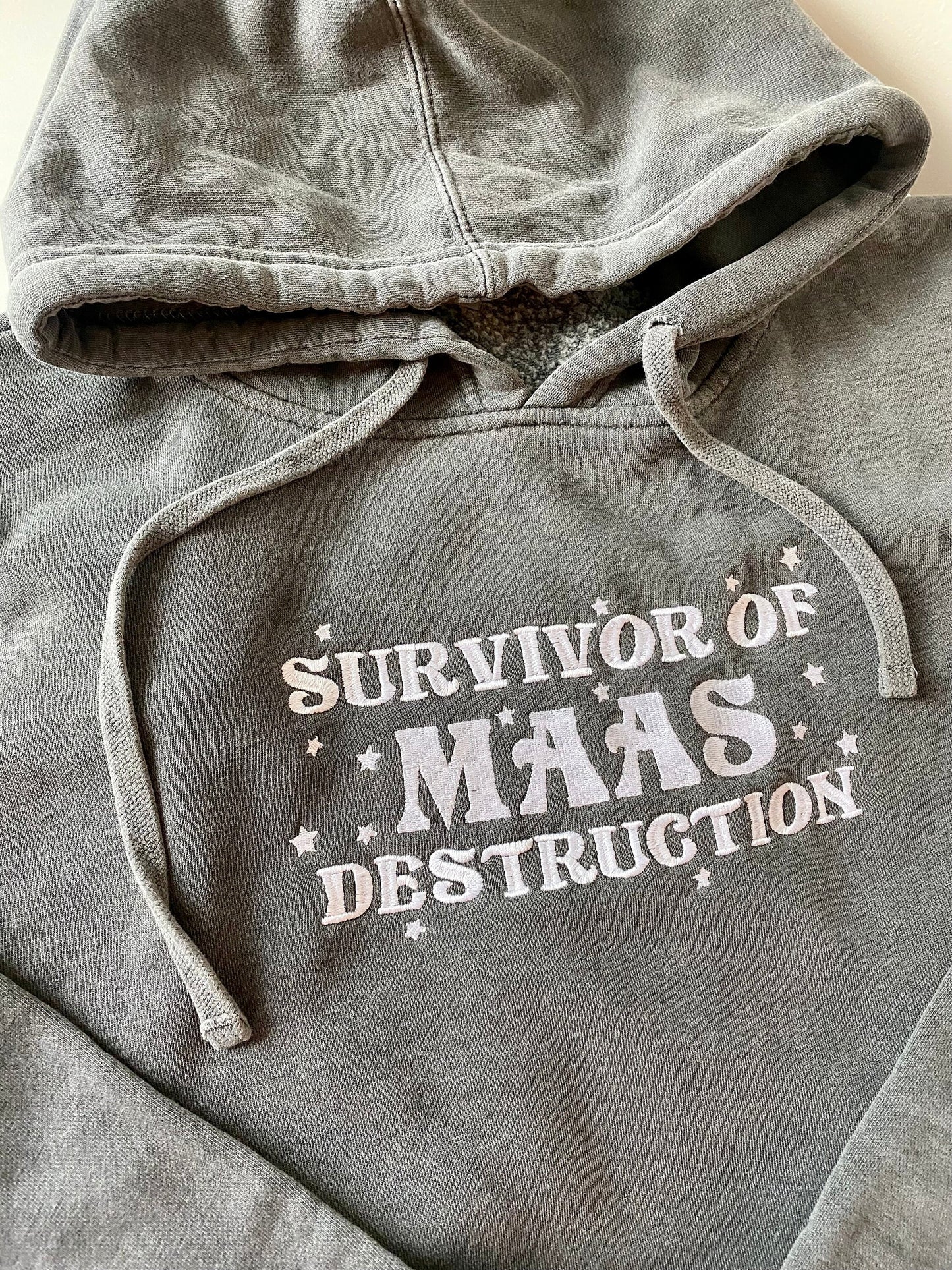 Officially Licensed Survivor of MAAS Destruction Embroidered SJM Bookish Hoodie | Sarah J Maas Merch | acotar tog gifts Booktok Sweatshirt