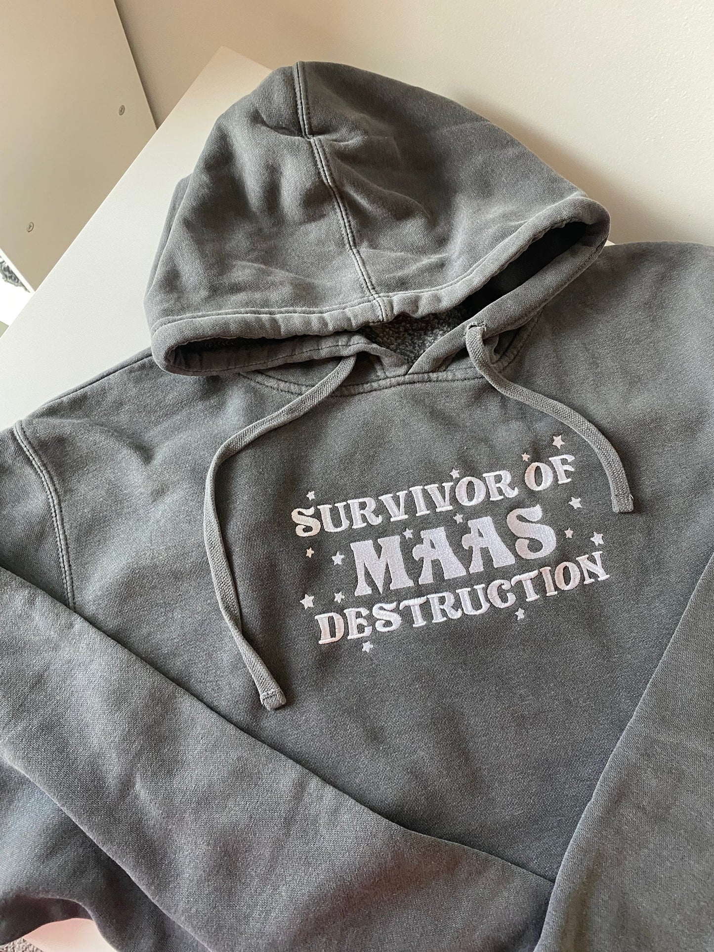 Officially Licensed Survivor of MAAS Destruction Embroidered SJM Bookish Hoodie | Sarah J Maas Merch | acotar tog gifts Booktok Sweatshirt