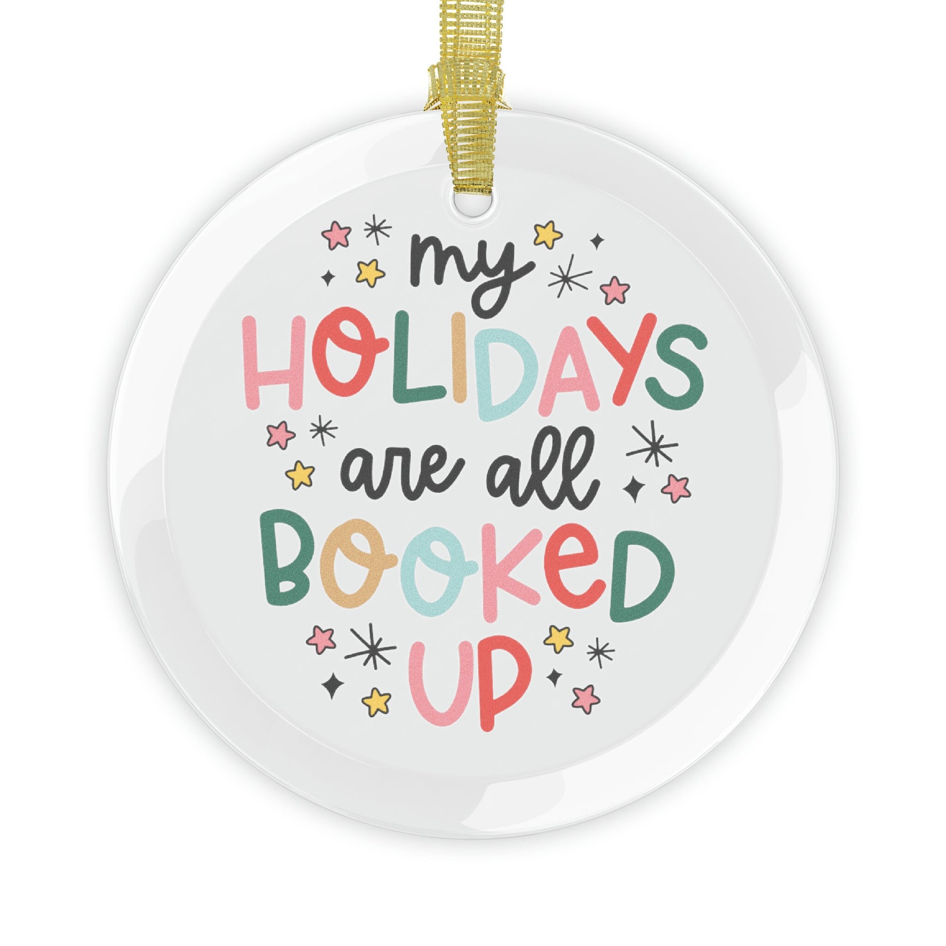 All Booked for the Holidays Glass Christmas Tree Ornament | Stocking Stuffer Book Lover | Bookish Christmas Decor | Gift for Reader |