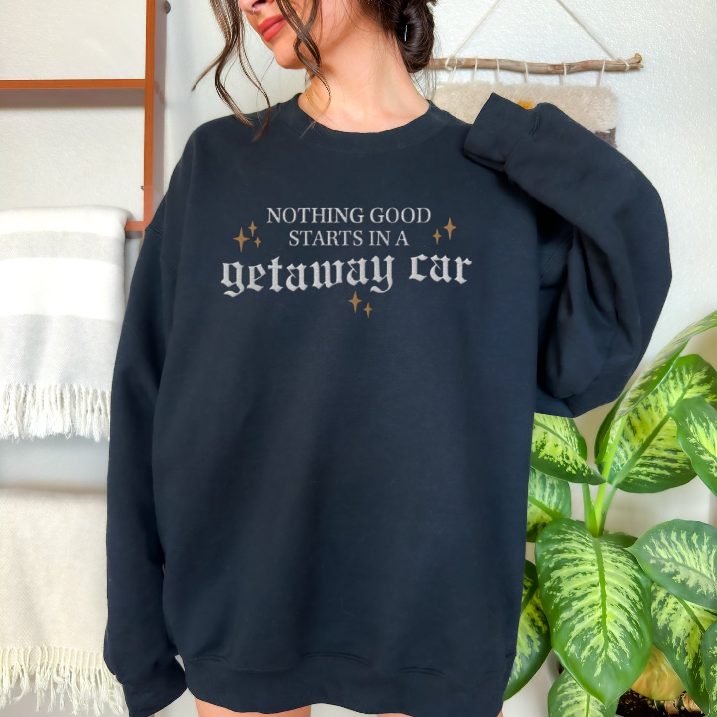 Getaway Car Rep Era embroidered crewneck Sweatshirt | Era Tour Merch | Taylor Fan Gifts | Reputation Song Lyrics Clothing | 123 lets go