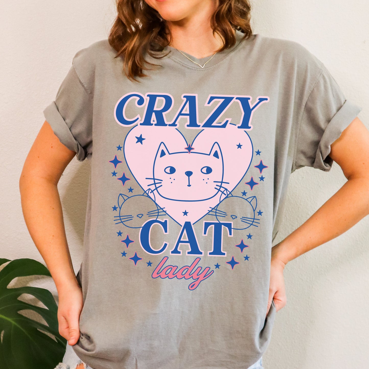 Crazy Cat Lazy Trendy Tshirt | Cat Lover Shirt | gift for cat mom | Cute Cat Shirt | Funny Cat Shirt | Cat Lady Clothing | Retro Aesthetic