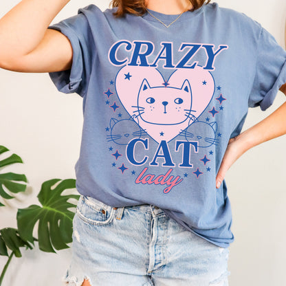 Crazy Cat Lazy Trendy Tshirt | Cat Lover Shirt | gift for cat mom | Cute Cat Shirt | Funny Cat Shirt | Cat Lady Clothing | Retro Aesthetic