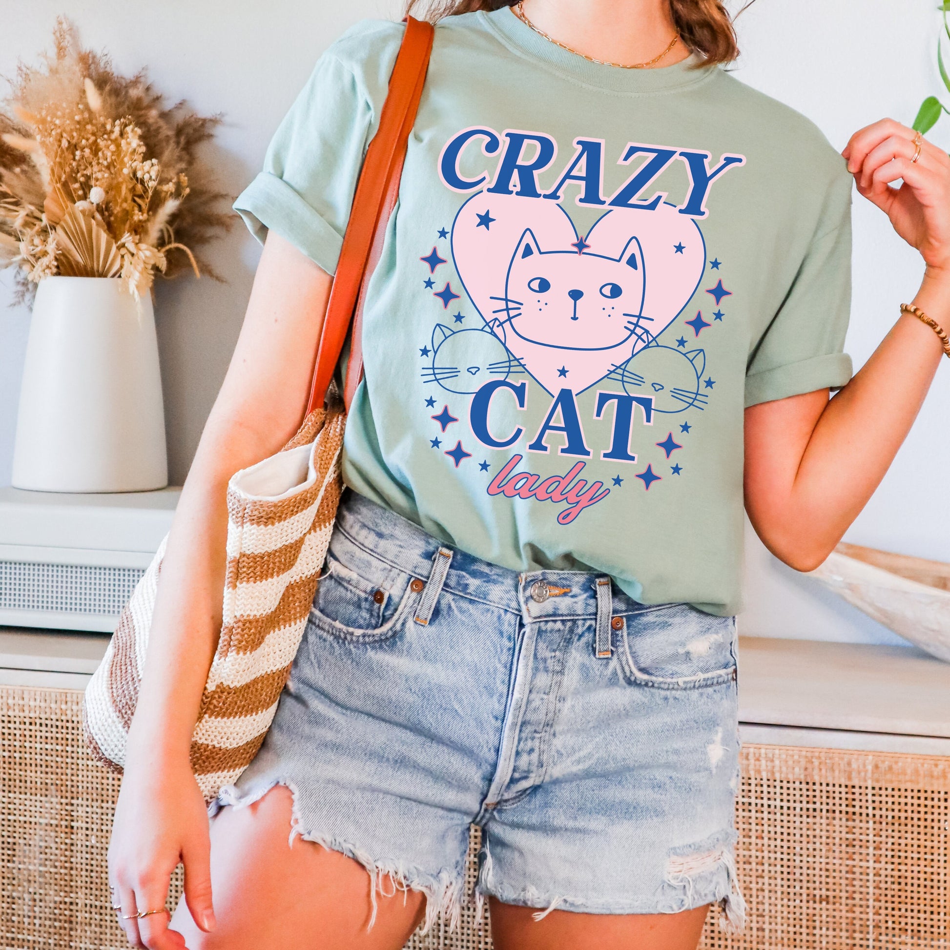 Crazy Cat Lazy Trendy Tshirt | Cat Lover Shirt | gift for cat mom | Cute Cat Shirt | Funny Cat Shirt | Cat Lady Clothing | Retro Aesthetic